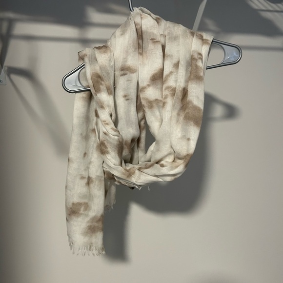 Cream and Brown Tie-Dye Scarf - Picture 2 of 2